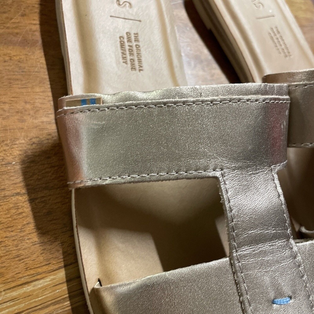 Toms Womens Seacliff Slides Flat Sandals Caged Strap Size M